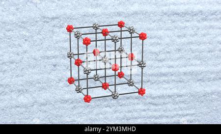 Crystal Lattice Salt 3D Illustration. Stock Photo