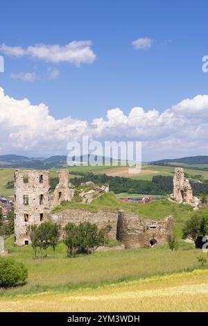 Ruins of Plavec castle near Stara Lubovna, Presov region, Slovakia Stock Photo