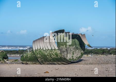 This artwork-sculpture is known as Mary's Shell located on Rossall ...