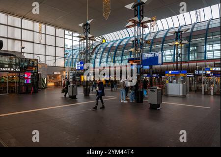 Departure hall of the Amsterdam Sloterdijk railway station in Amsterdam, The Netherlands, Nov 15, 2024 Stock Photo