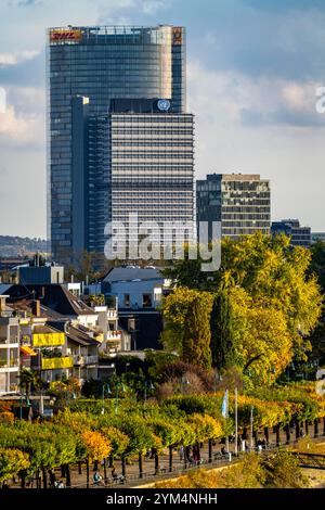 Skyline Bonn on the Rhine, in front the UNFCCC Secretariat of the Framework Convention on Climate Change, in the middle the high-rise building of the Stock Photo