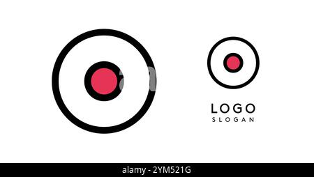 Geometric minimal letter A. Cartoon aim icon. Sleek tech logo for innovative branding, real estate, archetecture studio, digital finance, kid toys Stock Vector