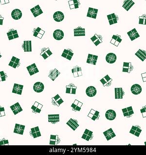 Seamless Pattern in Simple Doodle Style in Different Gift Boxes. Simple Vector illustration Stock Vector
