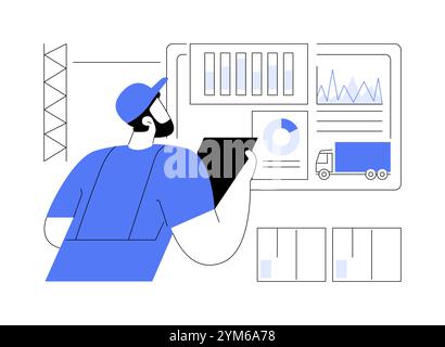 Big data in retail isolated cartoon vector illustrations. Stock Vector
