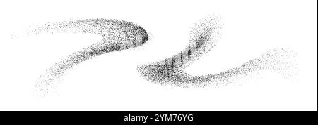 Charcoal splashes, black dotwork grain texture, abstract stipple sand effect Stock Vector
