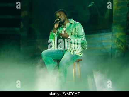 Nashville, United States. 20th Nov, 2024. Shaboozey performs during the 58th CMA Awards in Nashville, Tennessee, on Wednesday, November 20, 2024. Photo by John Angelillo Credit: UPI/Alamy Live News Stock Photo