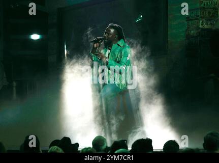 Nashville, United States. 20th Nov, 2024. Shaboozey performs during the 58th CMA Awards in Nashville, Tennessee, on Wednesday, November 20, 2024. Photo by John Angelillo Credit: UPI/Alamy Live News Stock Photo