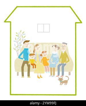 Three-generation family home Stock Photo - Alamy