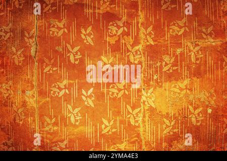 Red vintage wallpaper. Perfect grunge background. Stock Photo