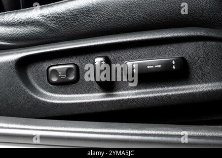 Car seat direction adjustment control buttons , Automotive parts concept Stock Photo