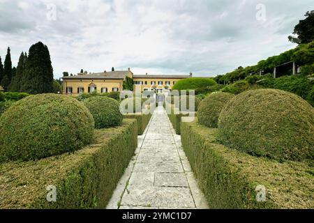 Villa La Foce garden, Chianciano Terme,Tuscany, Italy. Stock Photo