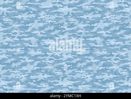 Blue modern camouflage pattern. vector background illustration Stock Vector