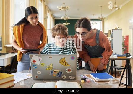 Collaborating in Modern Office Environment Together Stock Photo