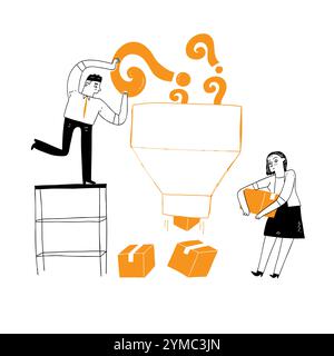Employees are working, business ideas, challenges, risks, success. Vector Illustration Stock Vector