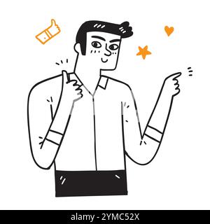 Young handsome man with wearing casual shirt approving doing positive gesture with hand, thumbs up smiling and happy for success. Winner gesture. Stock Vector