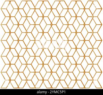 Pattern Golden Colors Arabic Style Network Decorative Ornament Stock Vector