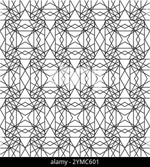 Pattern Black and White Colors Arabic Style Network Decorative Ornament Stock Vector