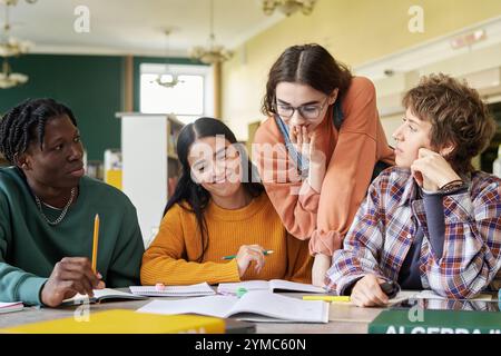 Studying Together in Diverse Group of Students Stock Photo