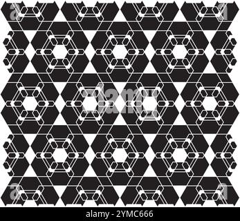 Pattern Black and White Colors Arabic Style Network Decorative Ornament Stock Vector
