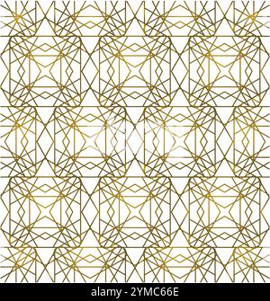 Pattern Golden Colors Arabic Style Network Decorative Ornament Stock Vector