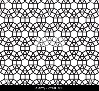 Pattern Black and White Colors Arabic Style Network Decorative Ornament Stock Vector