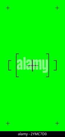 Vertical green screen for chromakey video. Features motion tracking markers for social media content. Vector flat illustration. Stock Vector