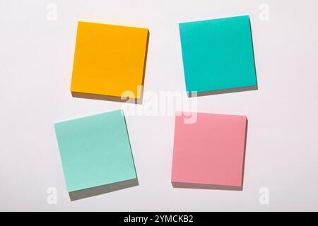 Colorful blank adhesive notes on white background Stock Photo