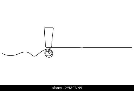 Shield of one continuous line drawn. Security shield drawn in one line Stock Vector