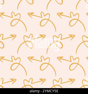 Scrapbook Arrows Seamless Pattern Cute Background  Stock Vector