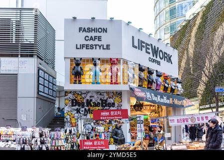 Myeongdong shopping district in downtown Seoul, capital of South Korea on 9 March 2024 Stock Photo