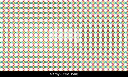 Floral Seamless Pattern sky blue yellow red green and pink in rectangle form Stock Vector