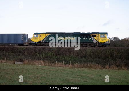 Freightliner class 70 diesel locomotive No. 70017, Warwickshire, UK Stock Photo