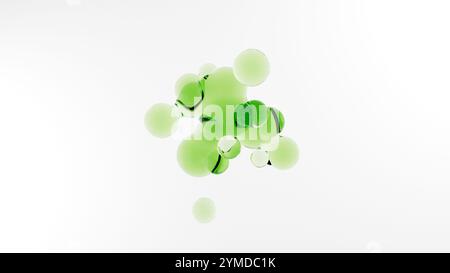 3D illustration abstract liquid smooth volume object with transparent material Stock Photo