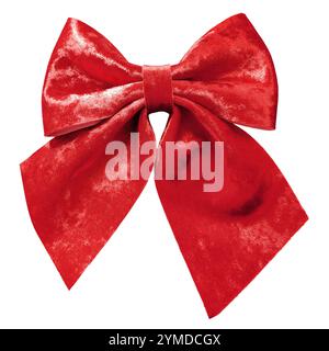 Red bow isolated on white background. Stock Photo