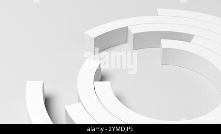 White abstract circles background. Big data. Future technology concept. Geometric. 3d illustration. Stock Photo