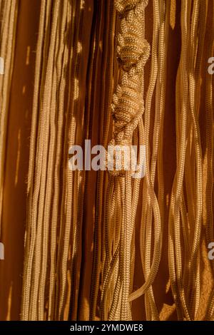 Macrame curtains in the evening light Agadir Beach Souss-Massa Marocco Stock Photo
