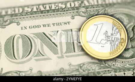 Symbolic image on the subject of the euro-dollar exchange rate Stock Photo