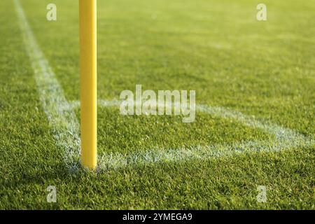 Corner of football playground Stock Photo