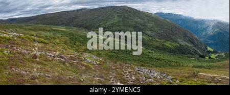 Landscapes of Sognefjord by boat tour and from Mt. Prest view point, Norway. Stock Photo