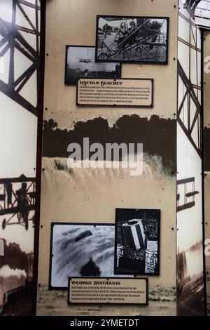 Lincoln Beachey and George Stathakis sign at Daredevil Alley in Queen Street District, Niagara Falls, Ontario, Canada Stock Photo