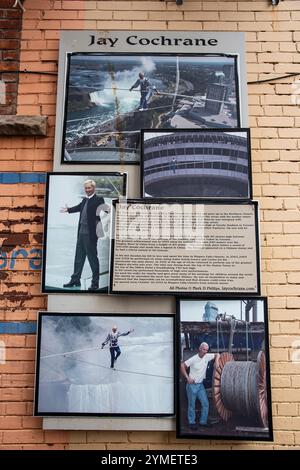 Jay Cochrane Prince of the Air sign at Daredevil Alley in Queen Street District, Niagara Falls, Ontario, Canada Stock Photo