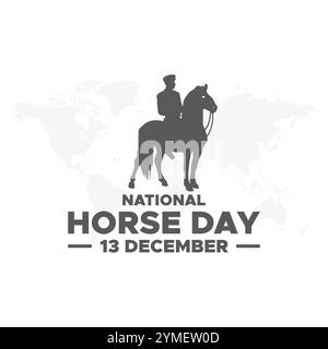 National Horse Day 13 December, vector graphic of National Horse Day good for national National Horse Day celebration. flat design. flyer design. Stock Vector