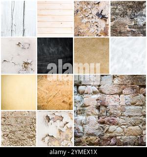 collage of different textural backgrounds Stock Photo