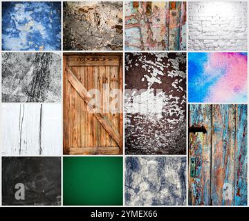 collage of different textural backgrounds Stock Photo