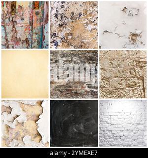 collage of different textural backgrounds Stock Photo