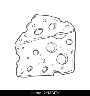 Cheese organic milk butter fresh food vector hand drawn illustration set, menu label, banner poster identity, branding. Stylish design with sketch ill Stock Vector