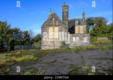 Derelict Fairlie primary School building, Fairlie, North Ayrshire, Scotland, UK, Europe Stock Photo