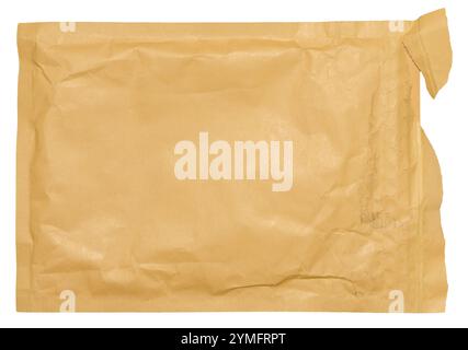 Rectangular envelope made of brown paper on isolated background Stock Photo