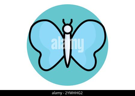 Butterfly icon. colored outline icon style. icon related to gardening. animal elements vector illustration Stock Vector