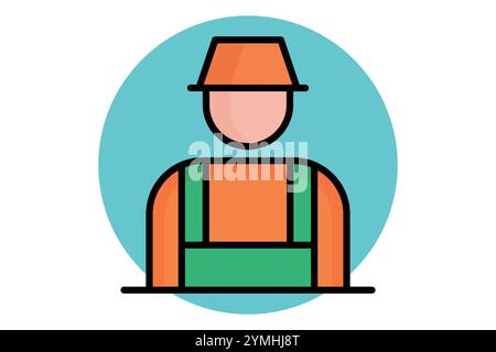 Gardener icon. colored outline icon style. icon related to gardening. nature elements vector illustration Stock Vector